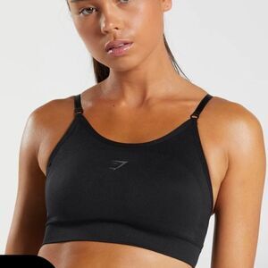 GYMSHARK FLEX STRAPPY SPORTS BRA BLACK XS LIGHT SUPPORT NWT IN PACKAGING